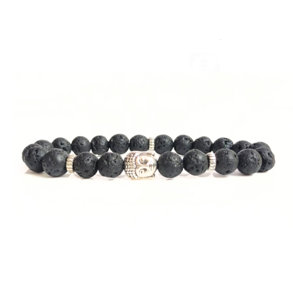 Lava With Buddha Head 8MM Bracelet