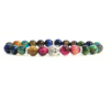 Multicolor Tiger Eye With Buddha Head 8MM Bracelet