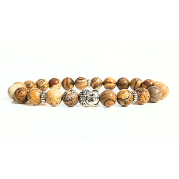 Picture Jasper With Buddha Head 8MM Bracelet