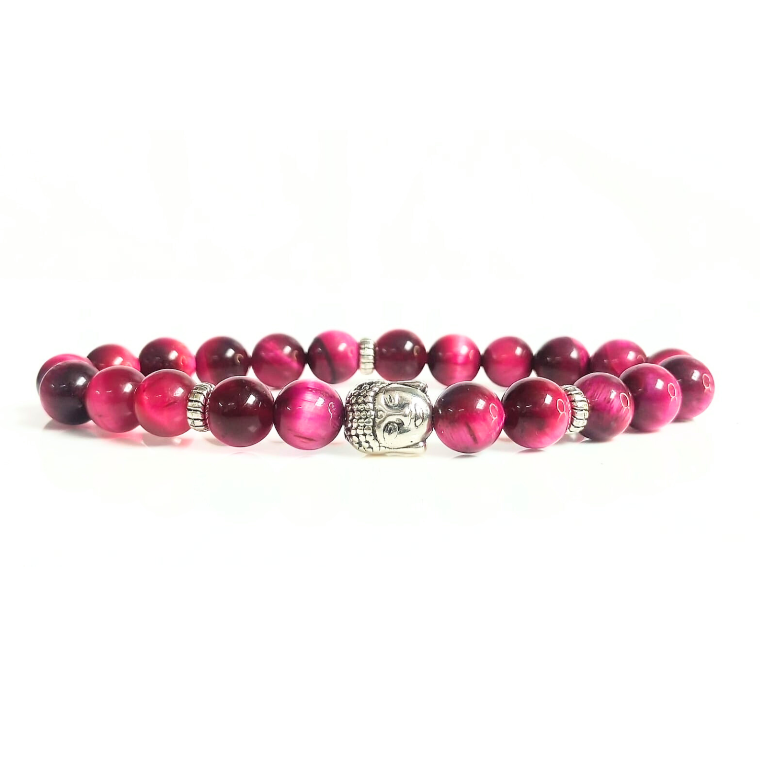pink tiger Pink Tiger Eye With Buddha Head 8MM Bracelet