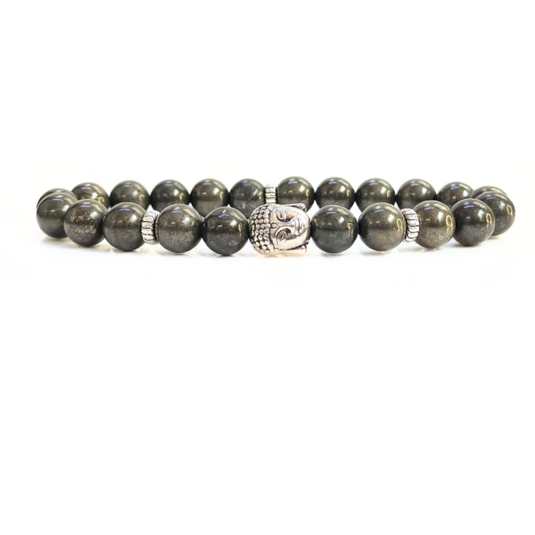 Pyrite With Buddha Head 8MM Bracelet