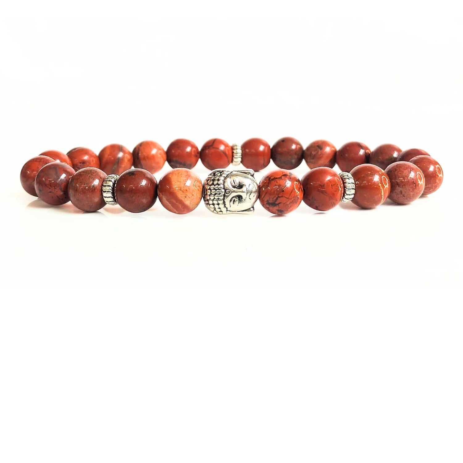 red jasper Red Jasper With Buddha Head 8MM Bracelet