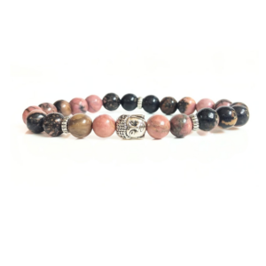 Rhodonite with Buddha Head 8MM Bracelet