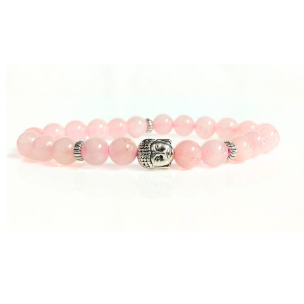 Rose Quartz With Buddha Head 8MM Bracelet