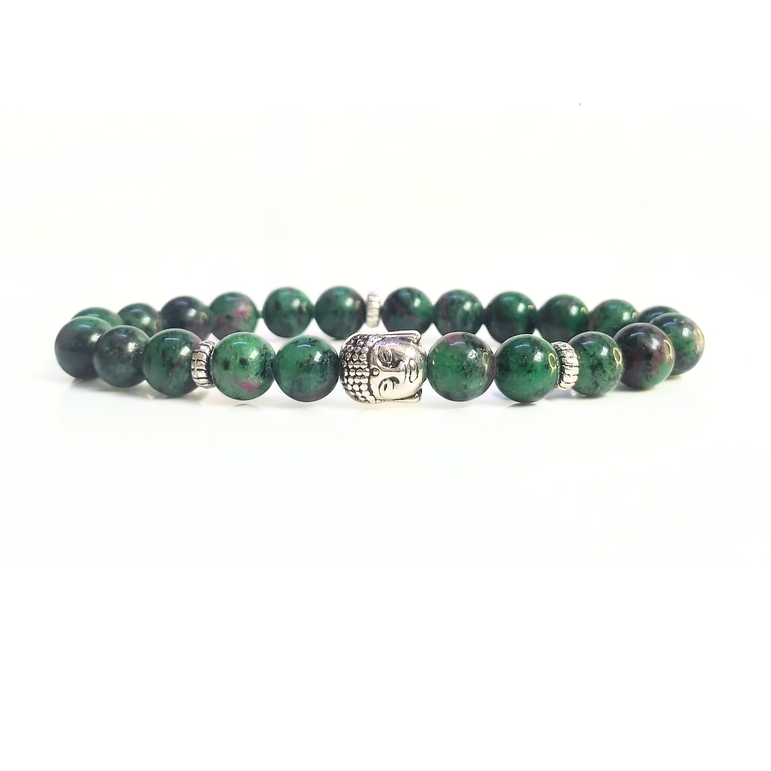 rubyzoiest Ruby Zoisite With Buddha Head 8MM Bracelet