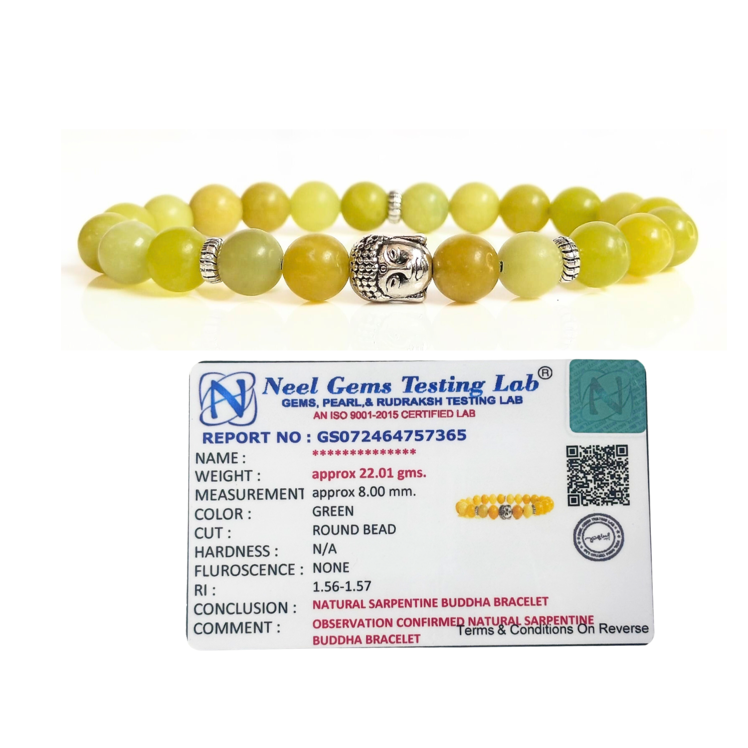 serpentine Serpentine With Buddha Head 8MM Bracelet