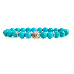 Turquoise Blue With Buddha Head 8MM Bracelet