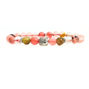 Watermelon Quartz With Buddha Head 8MM Bracelet