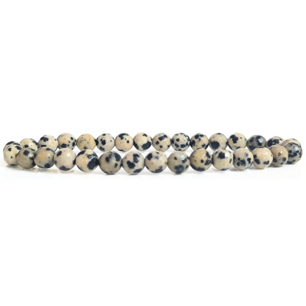 Dalmatian Jasper Faceted Beads Bracelet