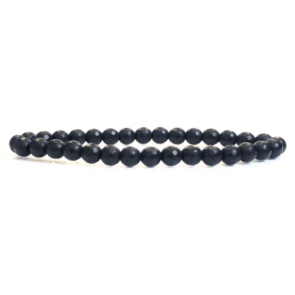 Black Obsidian Faceted Beads Bracelet