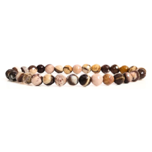 African Zebra Jasper Faceted Beads Bracelet