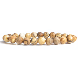 Picture Jasper Faceted Beads Bracelet