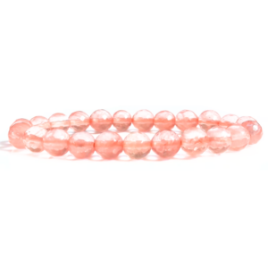 Cherry Quartz Faceted Beads Bracelet