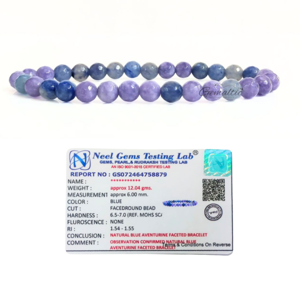 Blue Aventurine Faceted Beads Bracelet