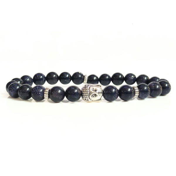 Blue Sandstone With Buddha Head 8MM Bracelet