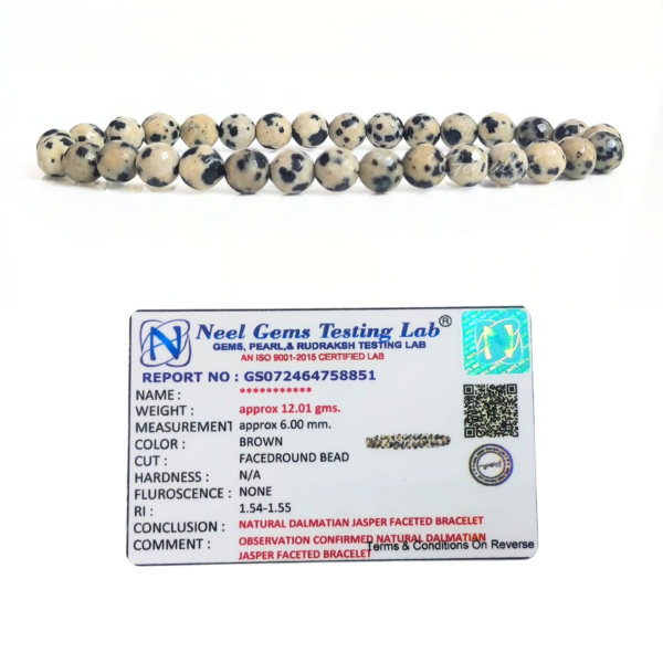 Dalmatian Jasper Faceted Beads Bracelet