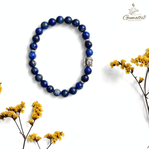 Lapis Lazuli With Buddha Head 8MM Bracelet