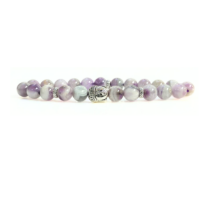 African Amethyst Bracelet With Buddha Head 8MM