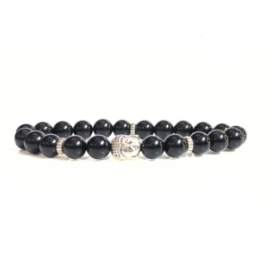 Black Tourmaline Bracelet With Buddha Head 8MM