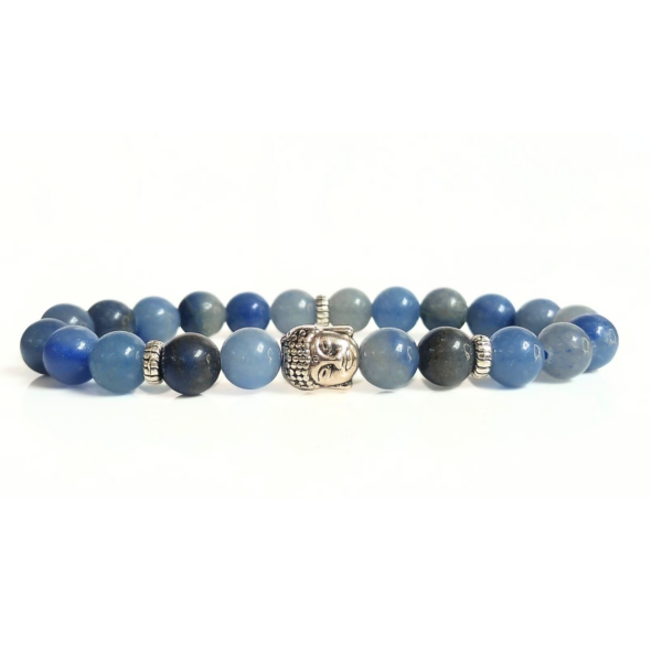 Blue Aventurine With Buddha Head 8MM Bracelet