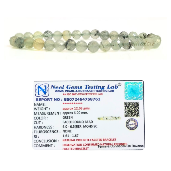 Prehnite Faceted Beads Bracelet