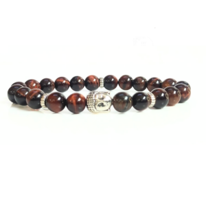 Red Tiger Eye With Buddha Head 8MM Bracelet