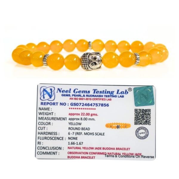 Yellow Sapphire With Buddha Head 8MM Bracelet