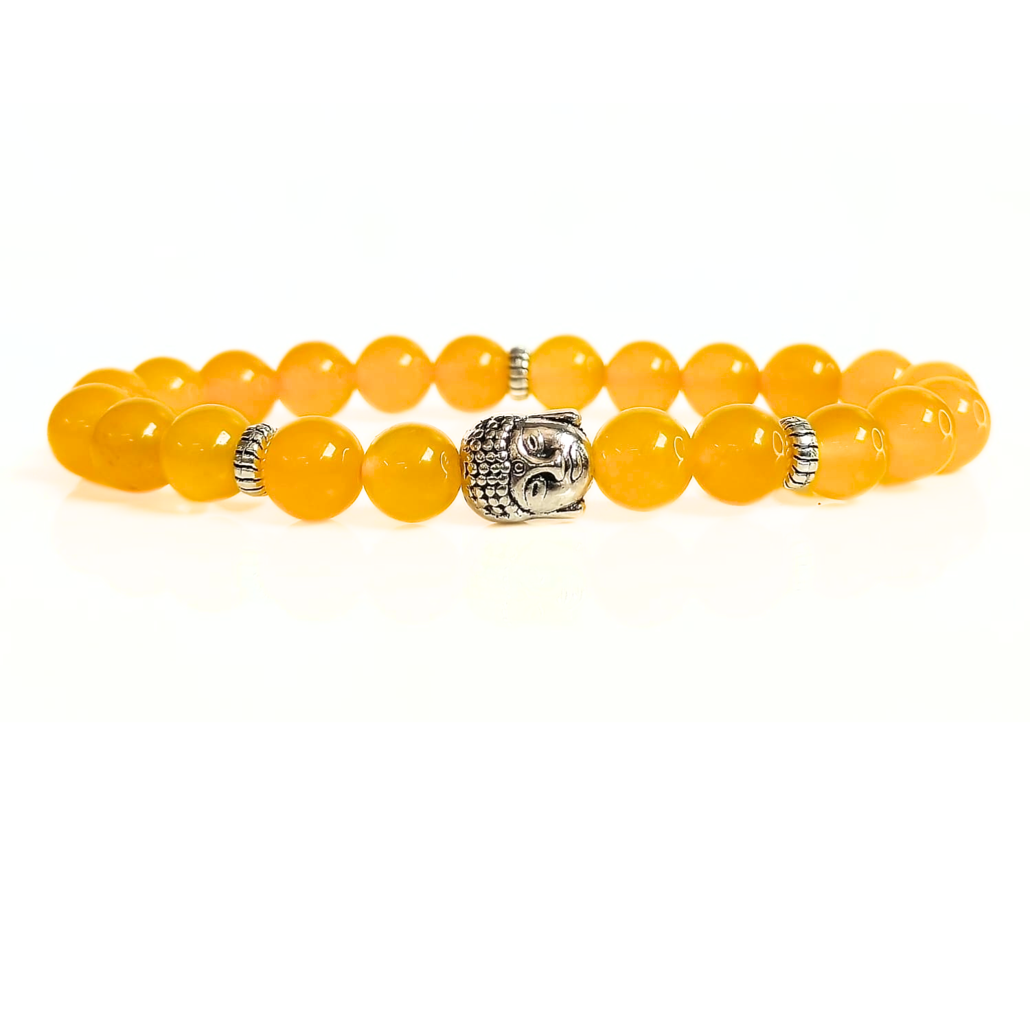 yellow jade Yellow Sapphire With Buddha Head 8MM Bracelet