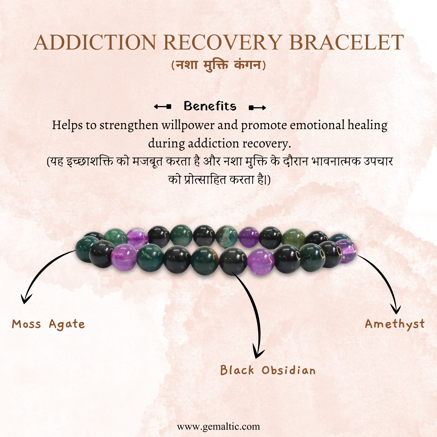 Addiction Recovery Addiction Recovery Gemstone Bracelet