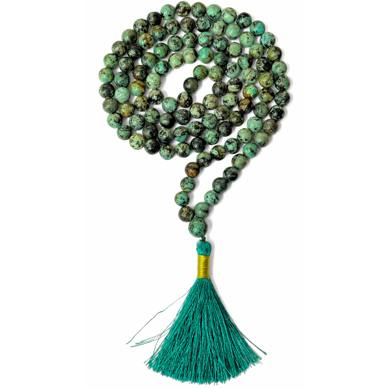 African Turquoise Japmala – 108 Healing Beads