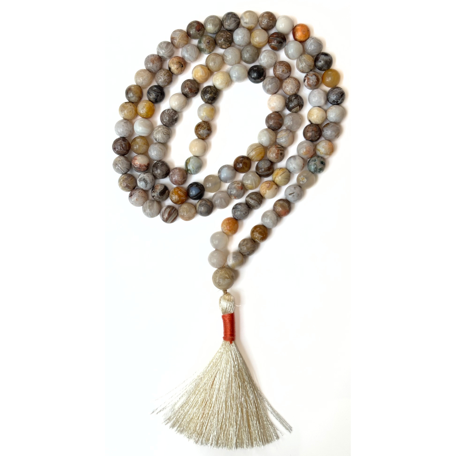 Bamboo Leaf Agate Bamboo Leaf Agate 108 Beads Jap Mala