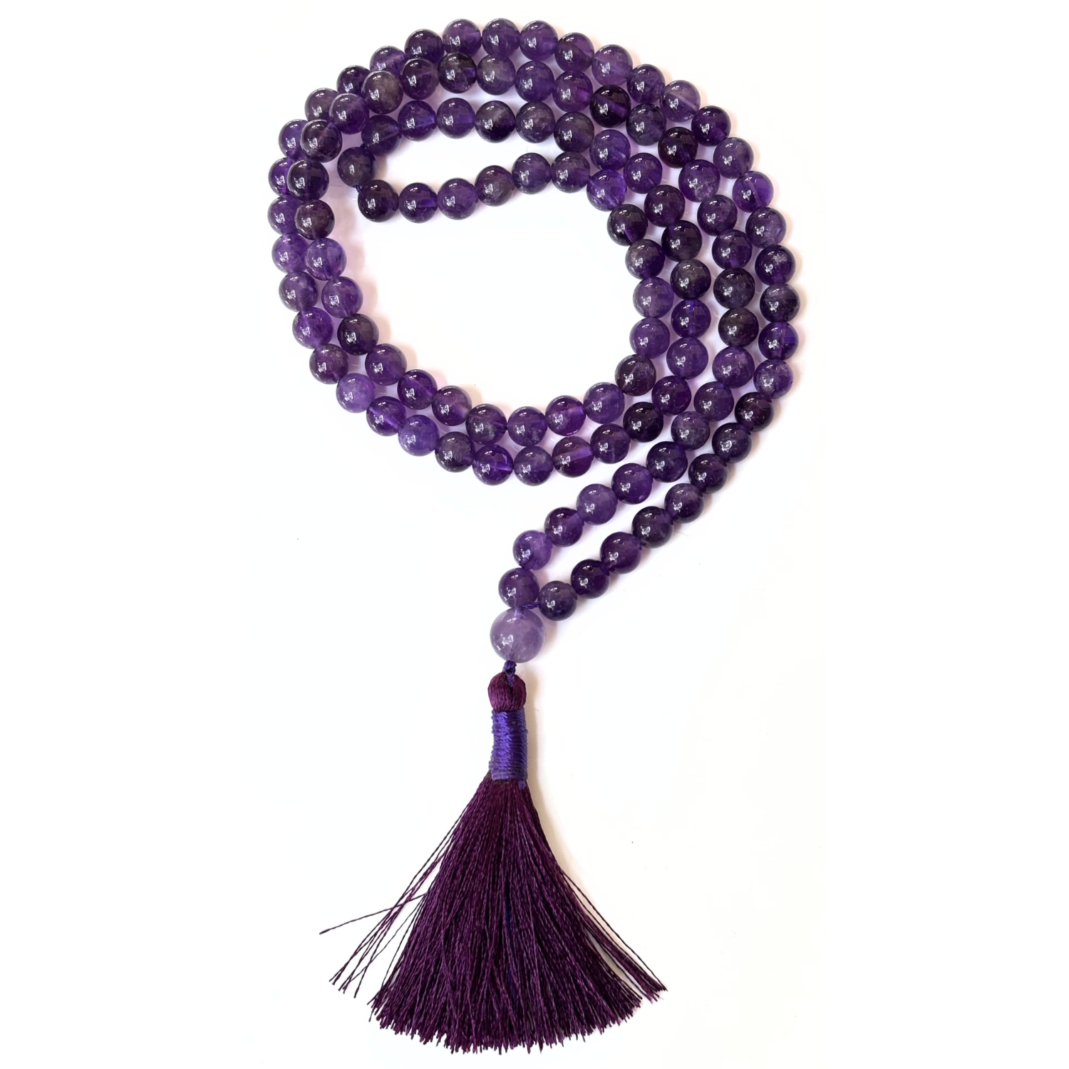 Amethyst Jap Mala 108 Beads for Meditation & Healing