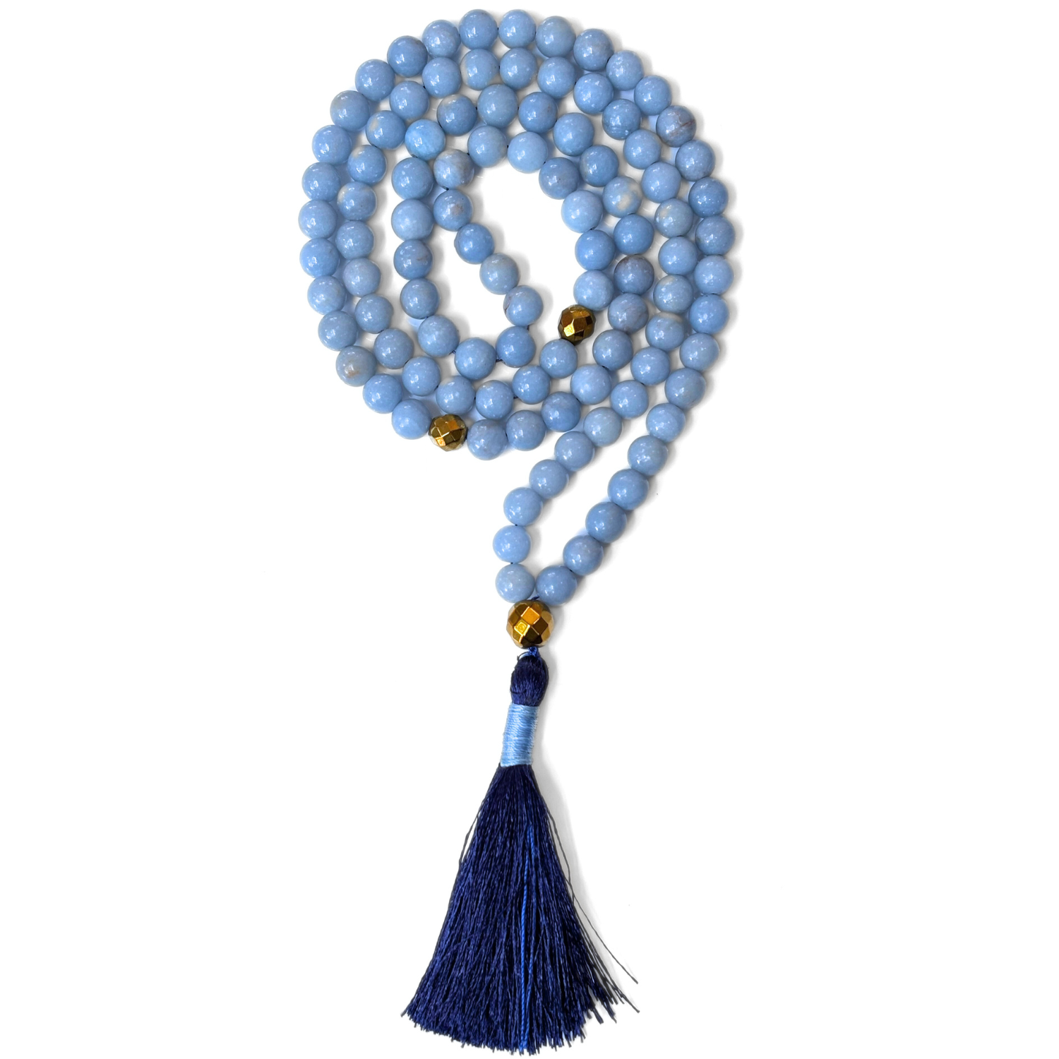 Blue Angelite Blue Angelite Tasbih – 100 Prayer Beads for Healing & Calm