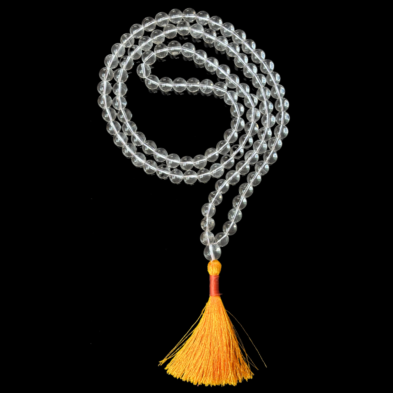 Clear Quartz Clear Quartz Jap Mala – 108 Beads for Meditation & Healing