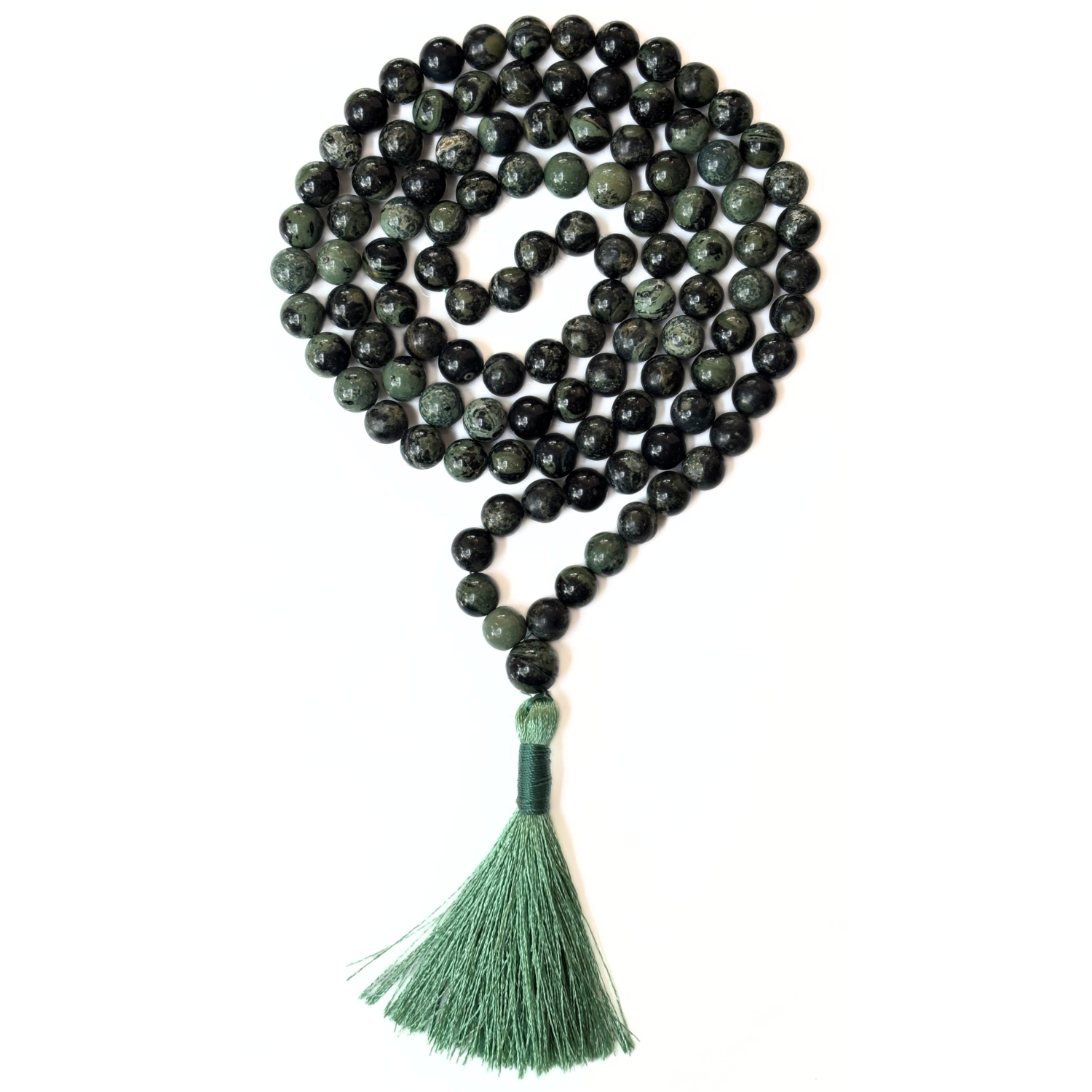 Kambaba Kambaba Jasper 108-Bead Japa Mala Necklace