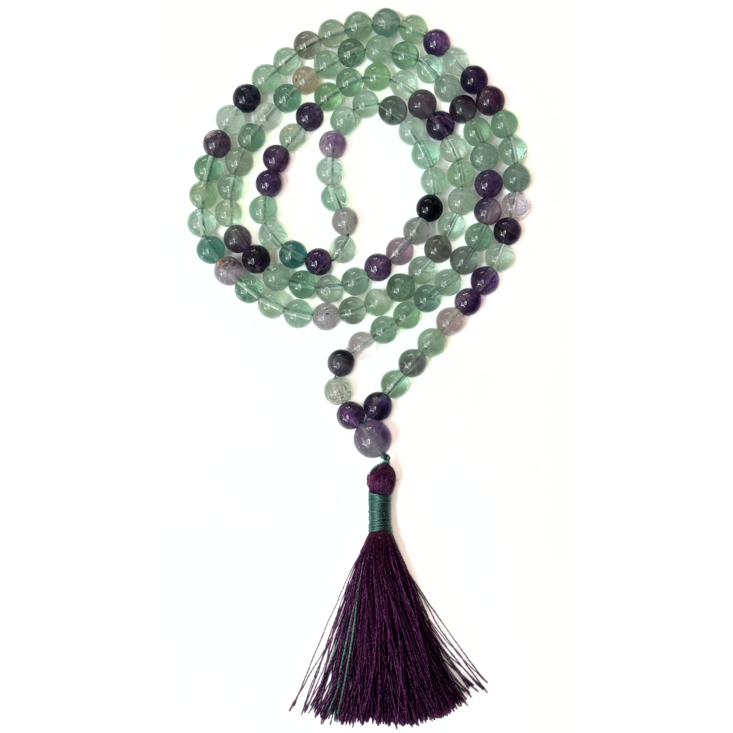 Fluorite Fluorite 108 Beads Jap Mala for Meditation & Healing