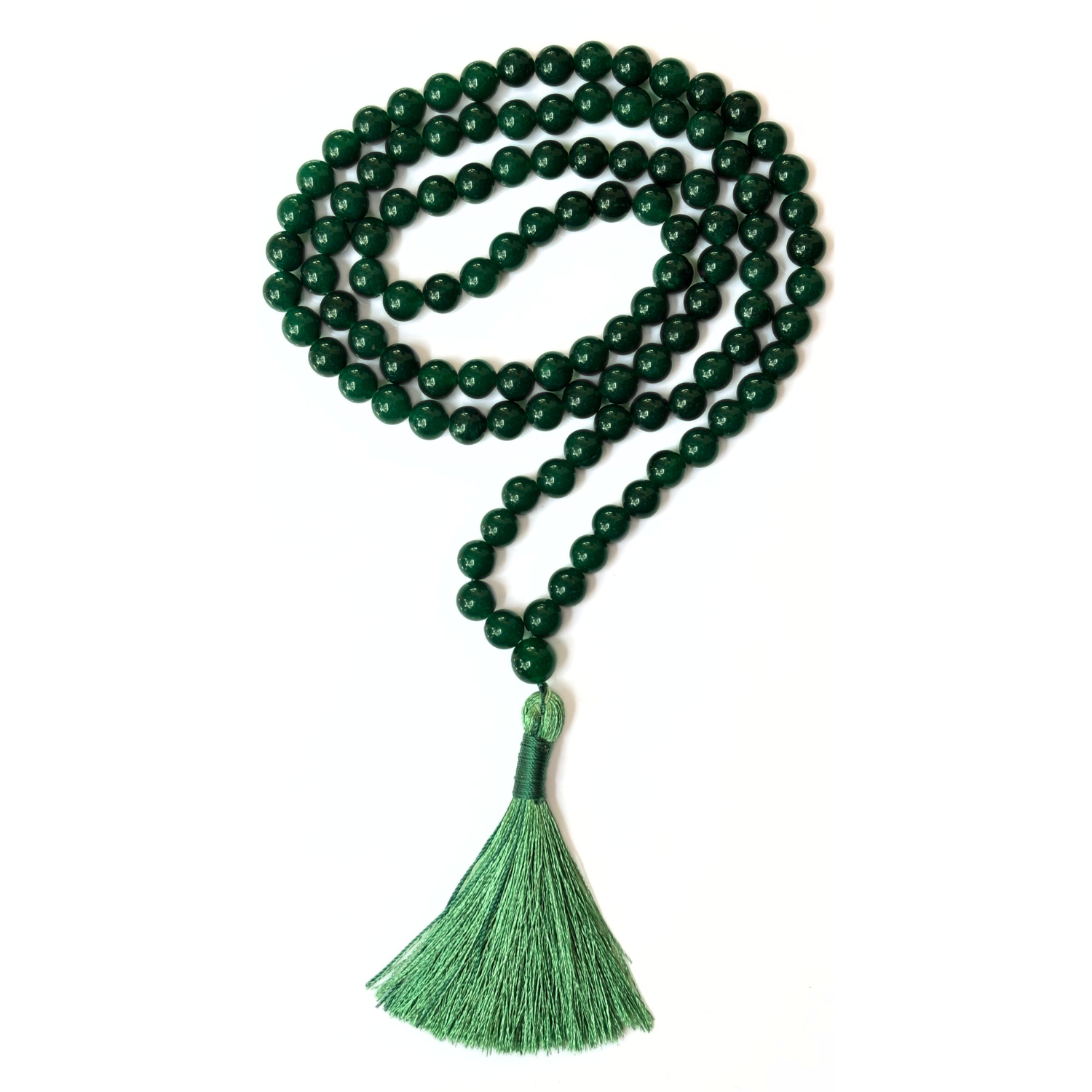 Green Jade Green Jade 108 Beads Jap Mala for Meditation & Healing