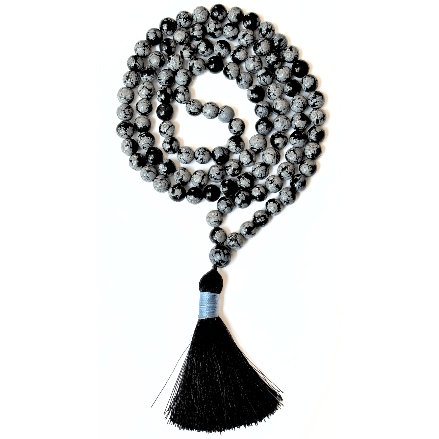 Snowflakes Obsidian Snowflake Obsidian Jap Mala – 108 Prayer Beads