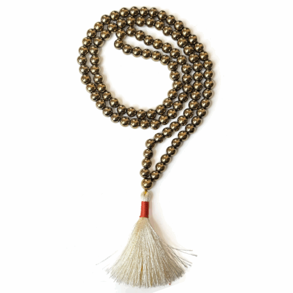 Golden Hematite Jap Mala - 108 Beads for Meditation & Healing