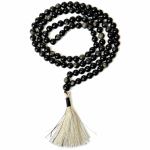Golden Obsidian Jap Mala 108 Beads – Spiritual Healing & Jewelry