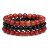 Gemstones Beaded Bracelets Healing Crystal Stone Stretch Elastic Bracelet Red Jasper