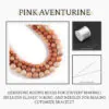 Pink Aventurine Natural AAA Beads For Bracelet Necklace DIY Jewelry Making Design 45-48 Beads